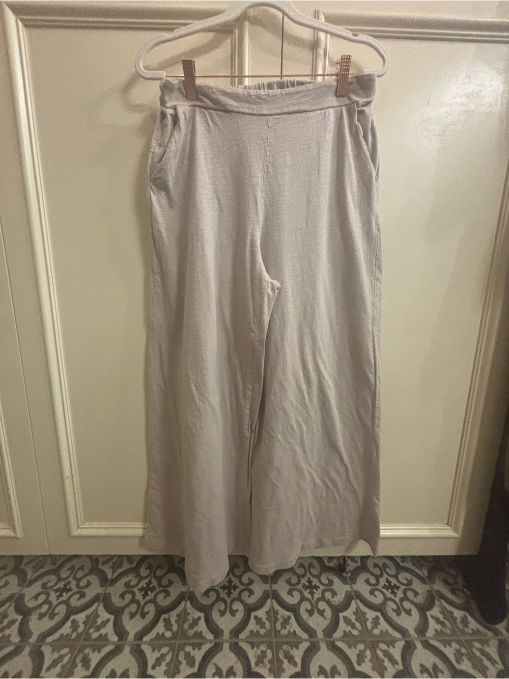SHEIN Light Beige Wide-Leg Lounge Pants - Picture 6 of 10